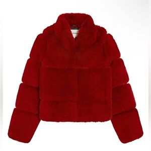 Apparis Sai faux-fur red jacket S